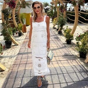 Zara ZW Collection Embroidered Stitch Dress NWT